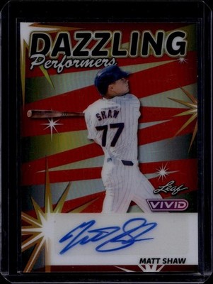 2024 Leaf Vivid #DP-MS1 Matt Shaw Dazzling Performers Prismatic Red #/8