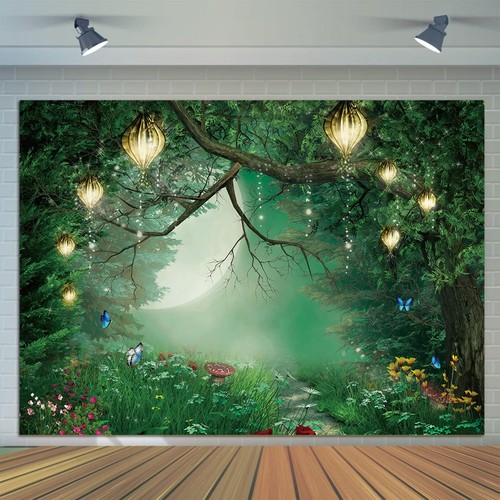 7x5ft Spring Enchanted Fairytale Forest Backdrop for Photography Mushroom Won...