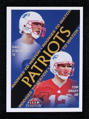 2000 Fleer Tradition Rookies to Watch Tom Brady Dave Stachelski Rookie RC 0d59