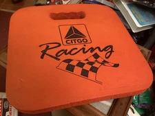 Vintage Citgo Racing orange cushion