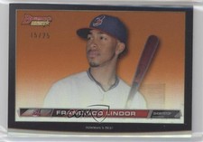 2015 Bowman's Best Hi-Def Heritage Orange Refractor 15/25 Francisco Lindor 8at