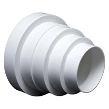 Extractor Fan Duct Reducer Connector Plastic Pipe Fitting 80mm to 150mm Sizes