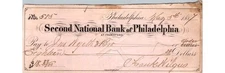 1887 Philadelphia Bank Check Second National Girard Jus. Wyeth & Bro Frankford
