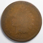 1869 Indian Head Penny Cent About Good (AG)