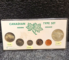 Canadian Modern Coinage Type Set 6-Coin w/ Silver Coins Crown holder Uncert