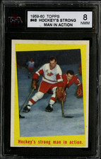 1959-60 TOPPS~#48~HOCKEY'S STRONG MAN IN ACTION, GORDIE HOWE~KSA 8 NM-MT