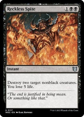 2023 Magic: The Gathering: WOC - Reckless Spite (#117, U, Lightly Played)