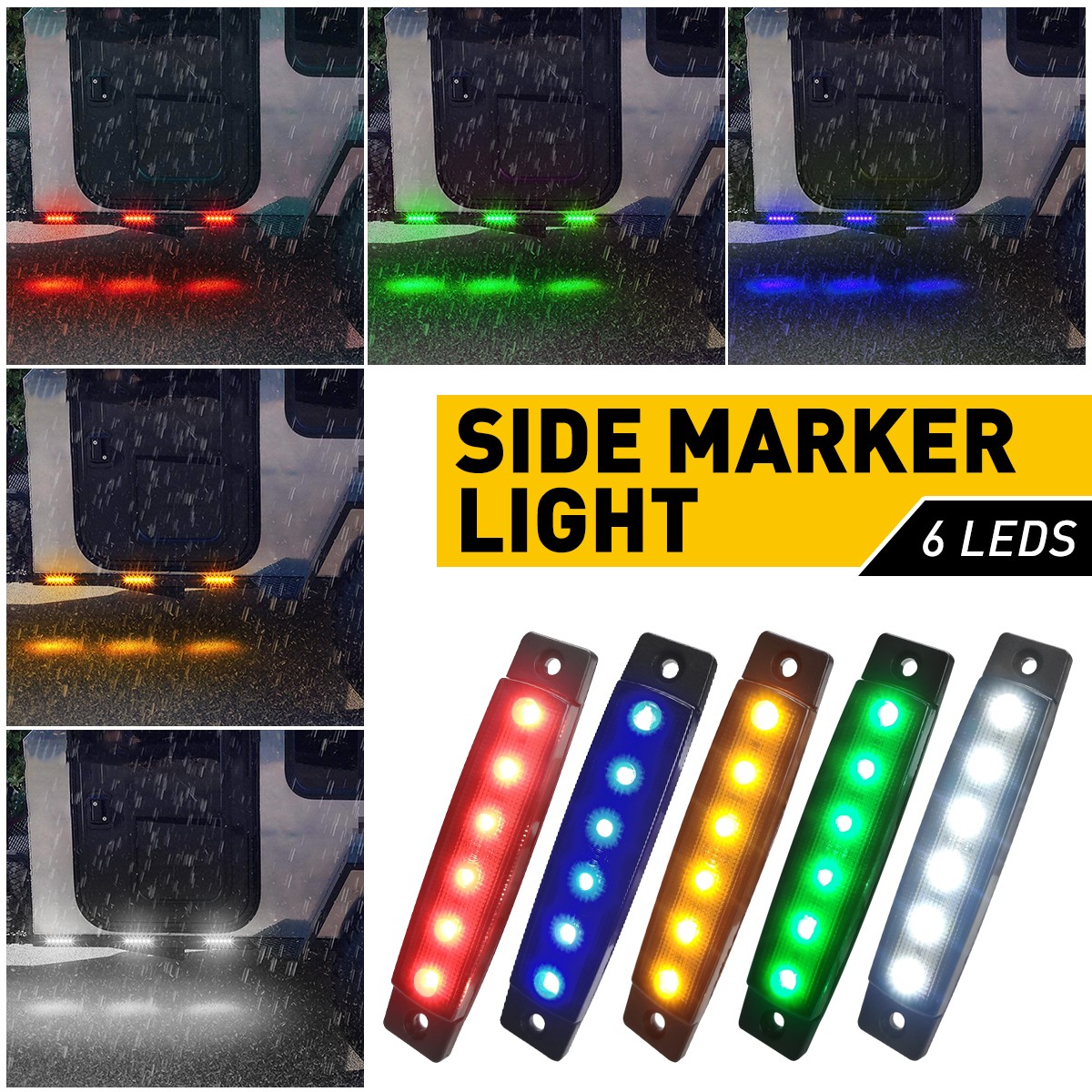 10PCS Smoked LED Marker Lights for Trucks Trailers in 5 Colors
