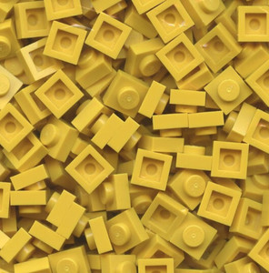 LEGO Translucent Yellow 1x1 Plates Caps Studs BULK 3024