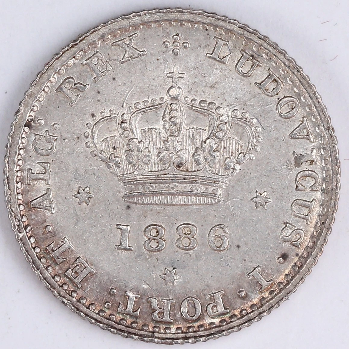 人物メダル 1882年 日本 ポルトガル 20 レイス硬貨 ルイス1世王 KM527