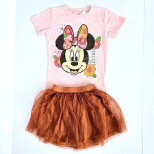 DISNEY Set-Of-2 Minnie Mouse T-Shirt  Tutu Skirt Girl Size 4/5 Years Small NEW