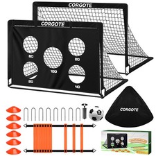 Soccer Goal, Kids Soccer Goals for Backyard Set, 2 Pack of 4x3ft Soccer Net w...