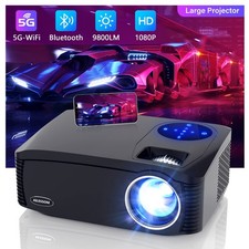 Native 1080P 5G WiFi Bluetooth Projector, 20000LM 450" Display Support 4K Mov...