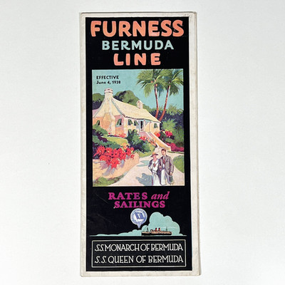 Vintage 1938 Furness Bermuda Line Queen Monarch of Bermuda Brochure