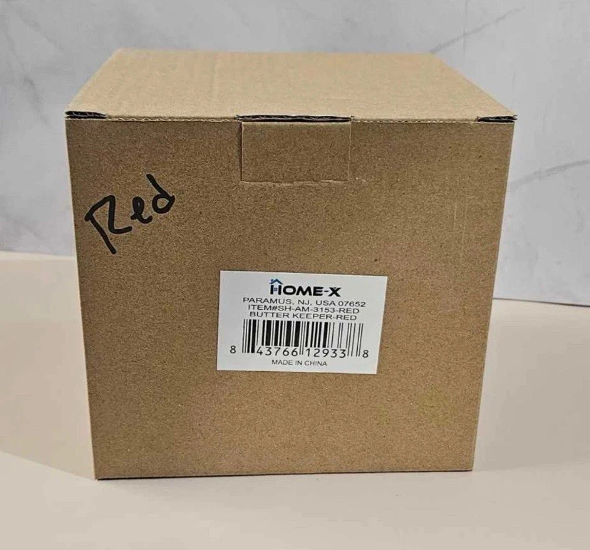 Home X Butter Keeper Crock Red Butter Dish With Water Line - Image 4 of 4