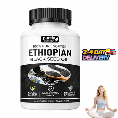 #ad NEW Purely Nutrient Ethiopian Black Seed Oil Softgels 4.64% Thymoquinone $40.99