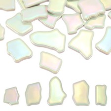 500g/1.1LB Irregular Ceramics Mosaic Tiles, 0.79"-1.57" Mosaic Tile, Shiny Green