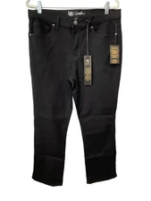 DG2 by Diane Gilman Virtual Stretch Denim Straight Leg Jean Size 16 Black NEW