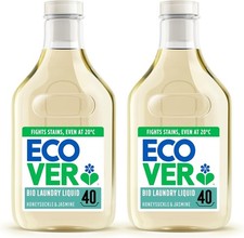 Ecover Bio Laundry Liquid Detergent 2x1.43L Honeysuckle & Jasmine 80 Washes 4.66 per litre