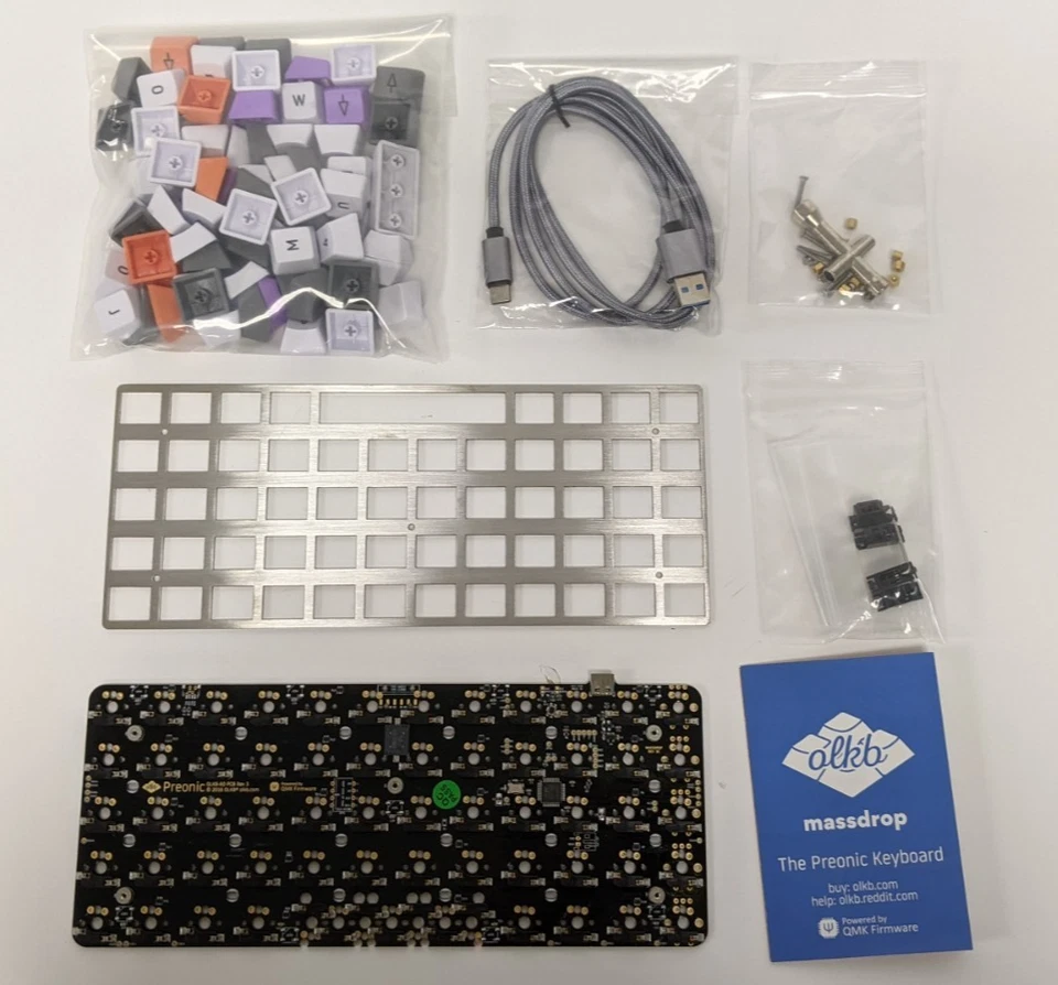 Massdrop x OLKB Preonic Mechanical Keyboard Kit R4 Matias Plate No Case New - Image 2 of 4