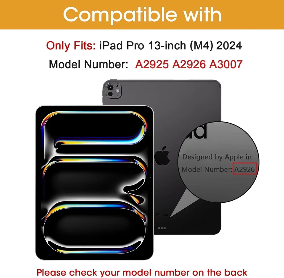 ProCase iPad Pro 13 Inch Smart Folio Case 2024 (M4/7th Gen), Slim Stand Navy - Image 2 of 4