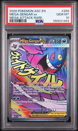 2026 Pokemon ASC EN #269 Mega Gengar ex Mega Attack Rare PSA 10