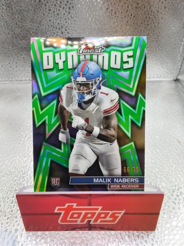 2024 topps finest dynamos Green Malik Nabers 66/75 Rc
