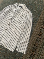 Giacca blazer LARDINI EGAMA a righe in cotone sfoderato taglia M