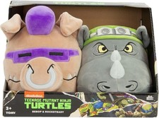 Teenage Mutant Ninja Turtles Bebop  Rocksteady Heads Plush Boxed Set NEW