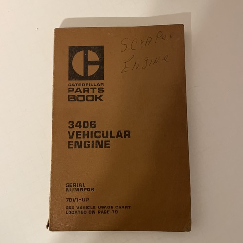 Caterpillar 3406 Vehicular Engine PARTS Book Manual 70V1-UP Guide Shop Catalog