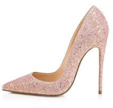 Women  s Glitter Pointed Toe High Heel Pumps Stiletto Dress Party Formal Shoes