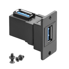 90 Angle USB3.0 Rectangular Panel Mount Adapter Coupler 5Gbps USB 3.0 Female...