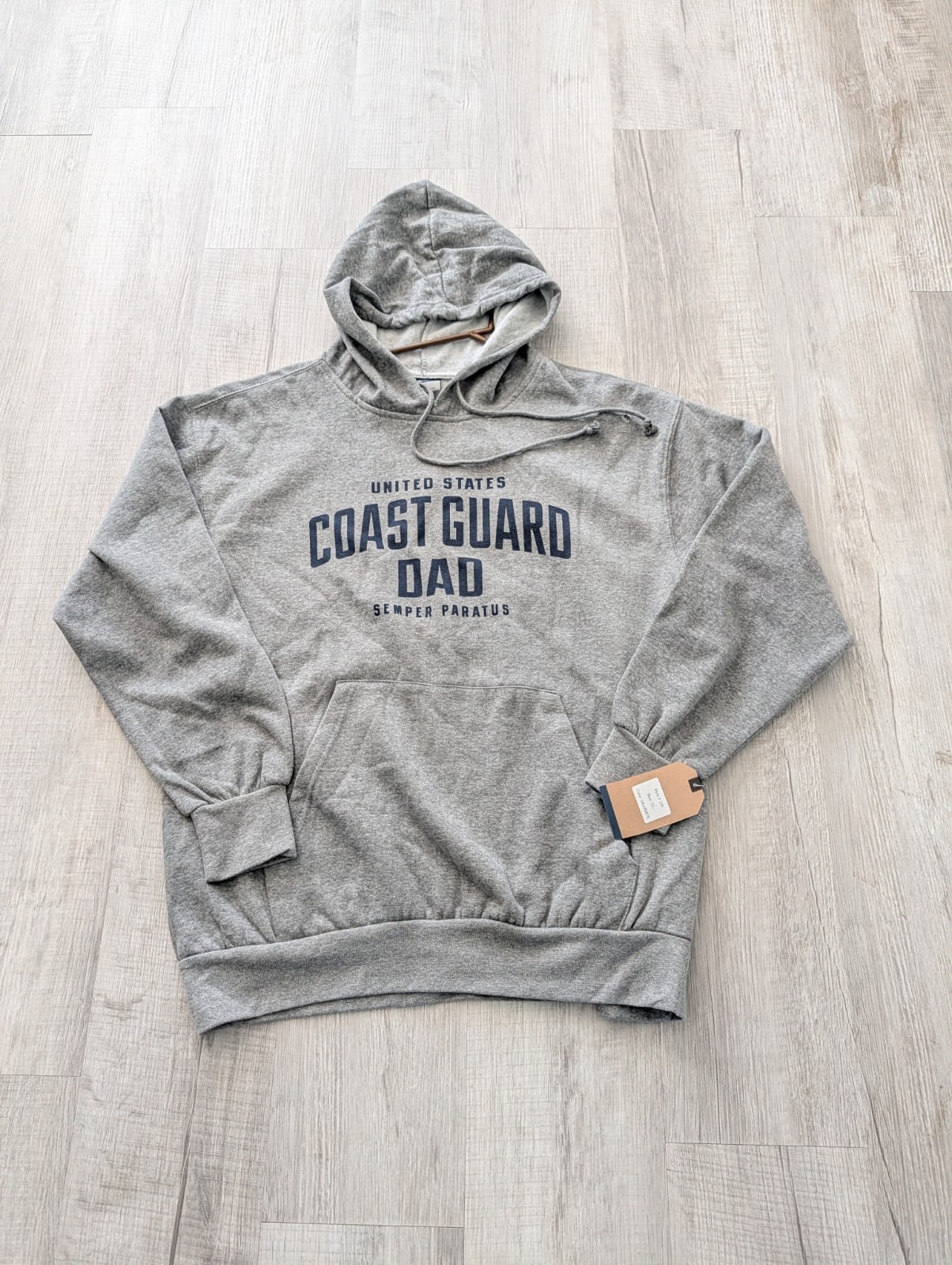 US Coast Guard Dad Semper Paratus Fleece Gray Hoodie Sweatshirt XL MV Sport  NWT