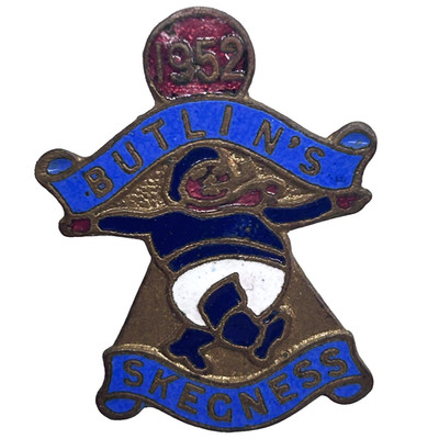 1952 Butlin s Skegness Emaille Pin Anstecker Vintage Holiday Camp Jewellery Co Dublin