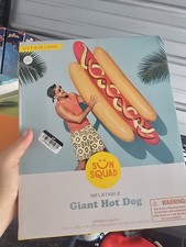 Sun Squad Giant Hot Dog Inflatable Pool Float 6 ft 8 in Long, MPN LPH-85137