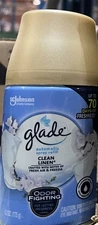 6 Glade Automatic Spray Air Freshener Refills 6.2 Ounce Cans Clean Linen Free SH