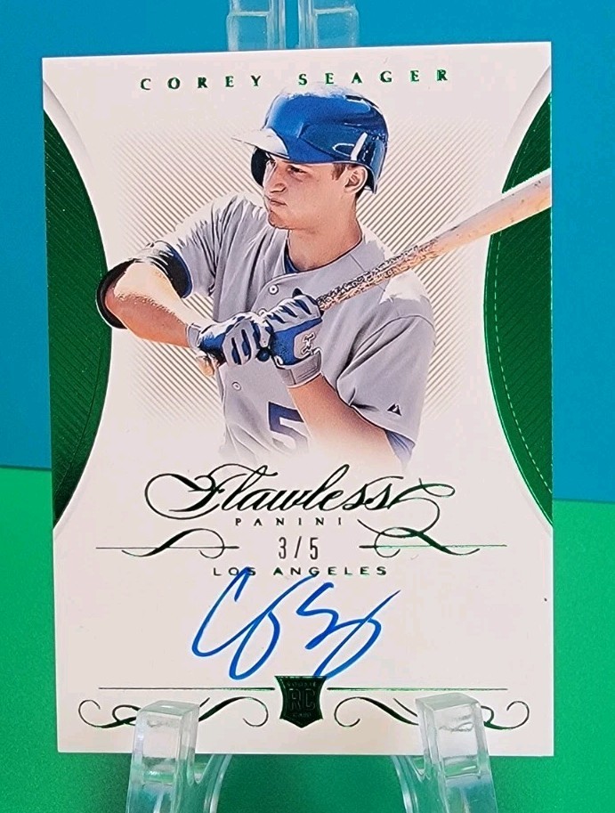 Corey Seager 2016 Panini Flawless Rookie Signatures Emerald Rookie Auto RC #/5