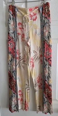 BILLABONG Size M Crinkled Viscose ADVENTURE SPIRIT Tied Front Beach Pants