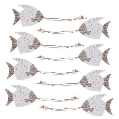 8pcs Holzfischanhänger Hawaii Style Hanging Decor Decor Hanging Decor