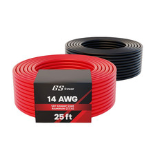 50Ft CCA 14 Gauge Wire Automotive, 25Ft Roll, 2 Colors, 14 AWG 12V, Speaker Elec