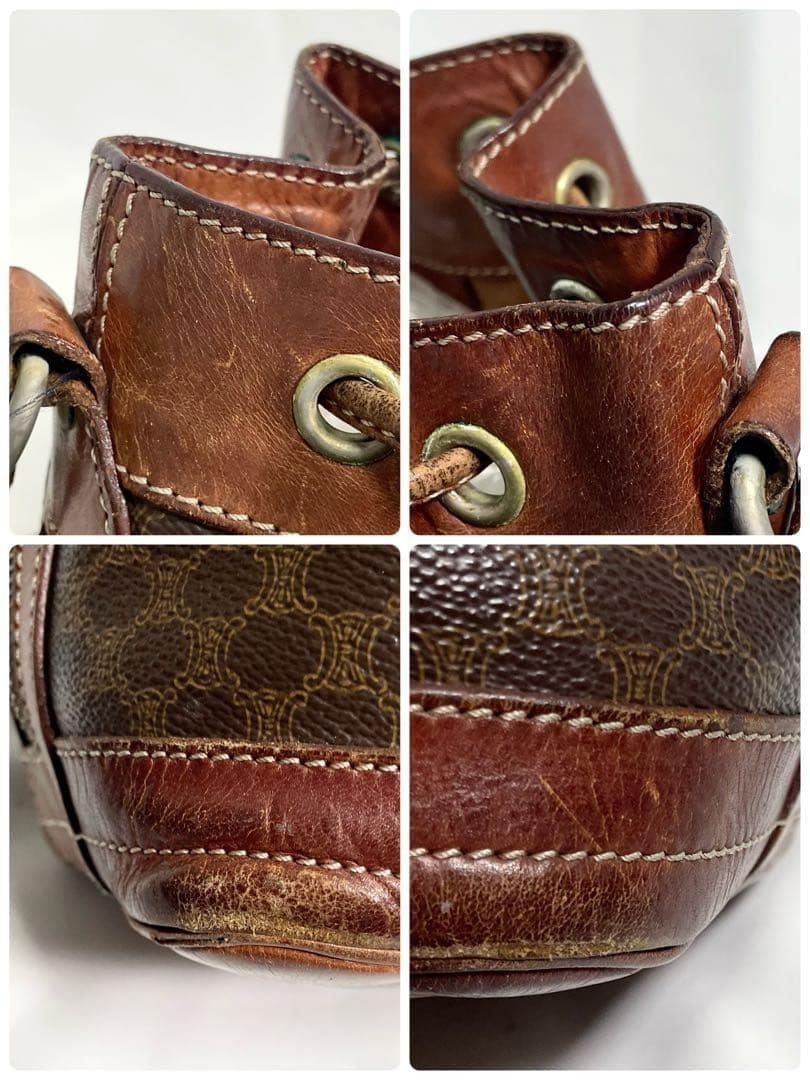 CELINE Macadam Triomphe Shoulder Bag Leather Draw… - image 22