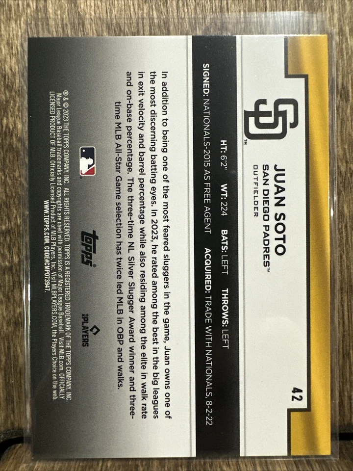 2023 Topps Costco Exclusive Flagship Collection #42 Juan Soto Padres Yankees - Image 2 of 2
