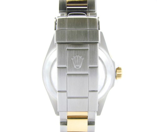 Mens Rolex Submariner Date 2tone 18K Yellow Gold Stainless Steel Watch Black Sub - Picture 4 of 5