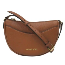 Michael Kors Dover Half Moon Crossbody Brown Leather Bag 35R3G4DC5L Purse NWT
