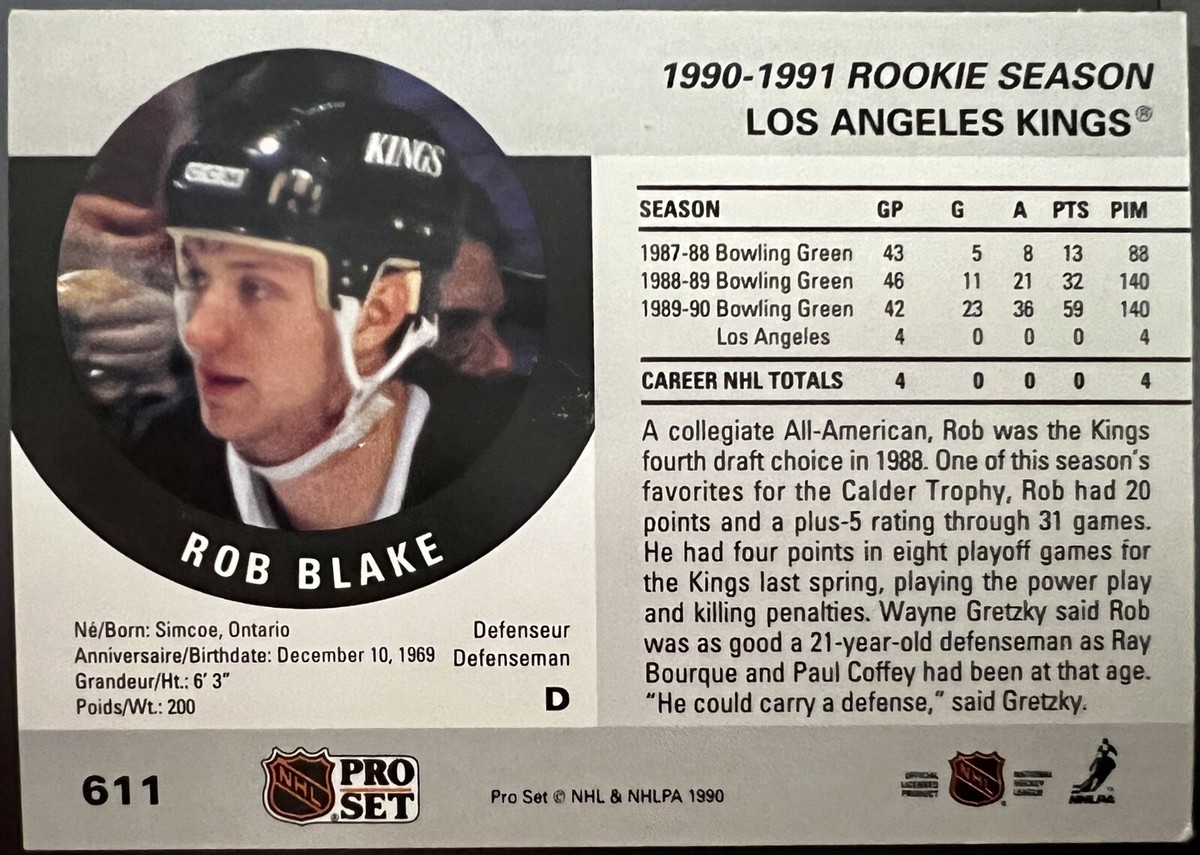 1990-1991 Pro-Set Rookie Card Rob Blake RC #611 | eBay