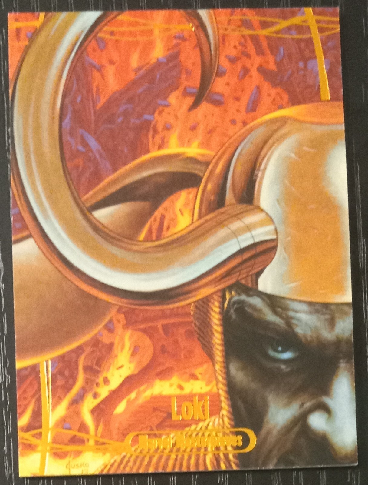 Loki 2016 Upper Deck Marvel Masterpieces Legendary Orange #60 Joe Jusko 84/99
