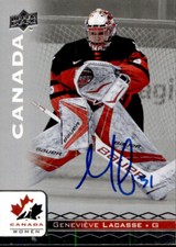 Genevieve Lacasse Signed 2017 Upper Deck Canada Women Card #31 Team Canada