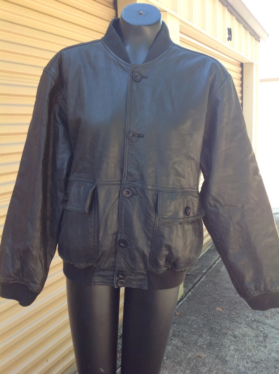 Arma Mens Wear Black Leather Jacket mens szie 48 eBay