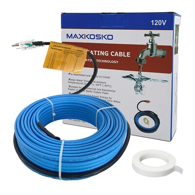 MAXKOSKO Self Regulating 5W 120V, Pipe Heat Cable for Pipe Freeze Protection