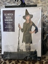 Lil' Little Witch Halloween Costume Child XL 14-16 - Dress, Belt, Hat - New